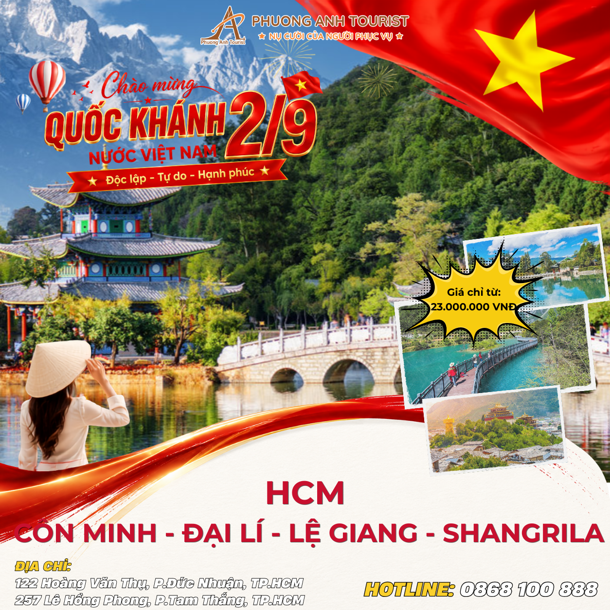 CÔN MINH - ĐẠI LÝ - LỆ GIANG - SHANGRILA