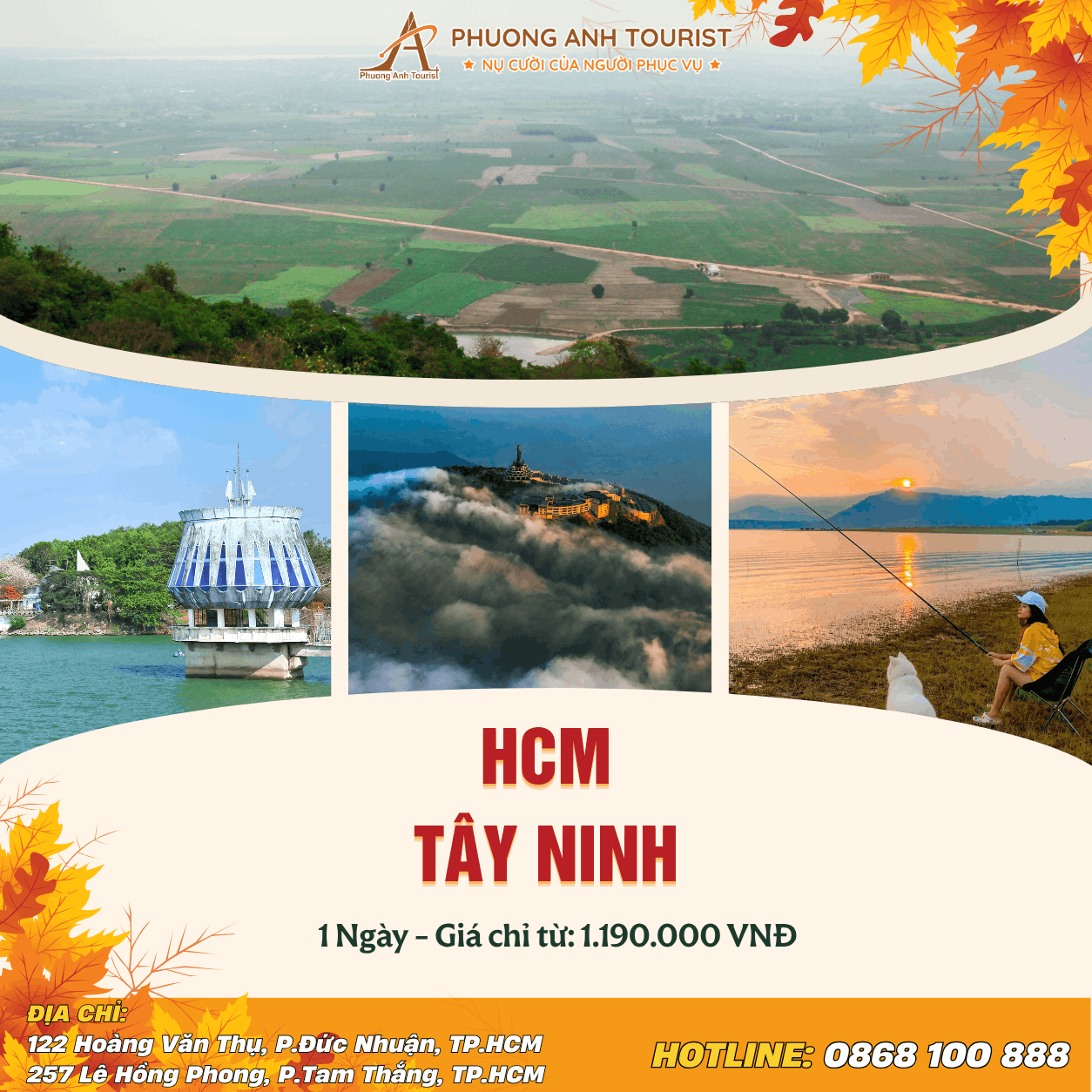 TÂY NINH – NÚI BÀ – ĐỈNH VÂN SƠN – BUFFET NĂM CHÂU