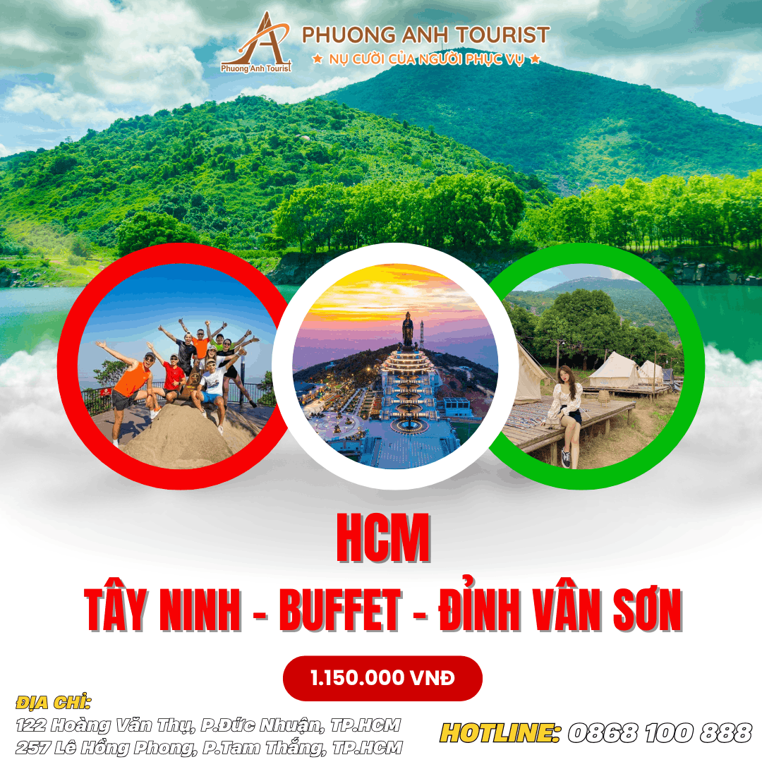 TÂY NINH – NÚI BÀ – ĐỈNH VÂN SƠN – BUFFET NĂM CHÂU
