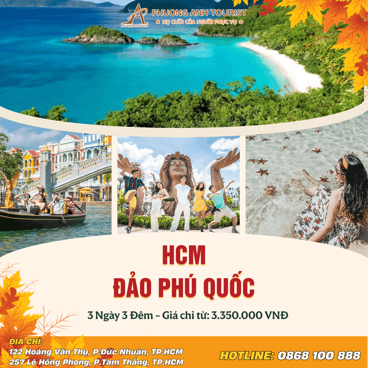 PHÚ QUỐC – 3 ĐẢO – BÃI SAO –  BẮC ĐẢO – NAM ĐẢO
